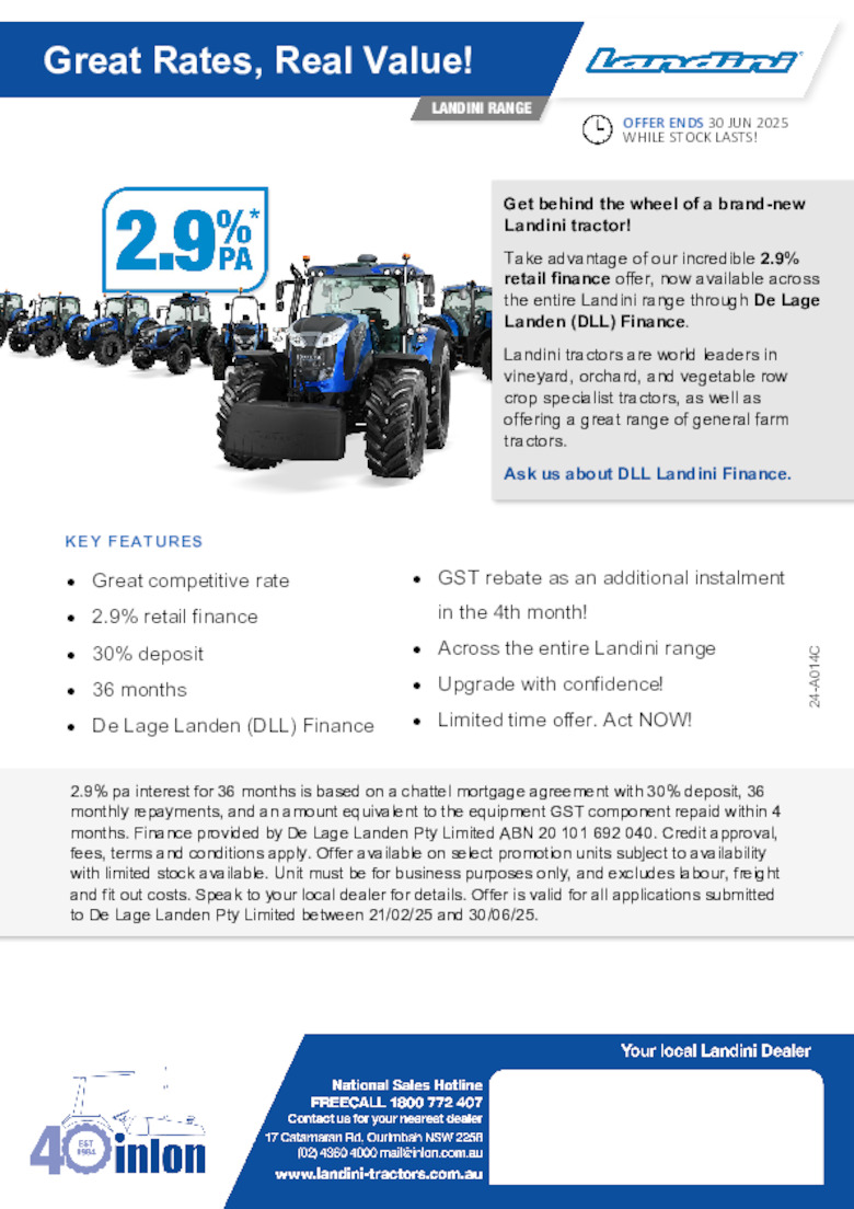 25-A014C Landini DLL Finance oe 30.06